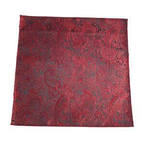 Pocket Square Metallic Red Black Silk Formal Accessory Suit Wedding Prom Gift